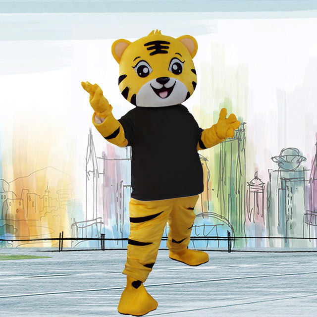 Cute Tiger Mascot Cartoon Doll Cosplay Costume