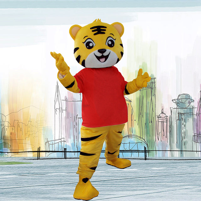 Cute Tiger Mascot Cartoon Doll Cosplay Costume