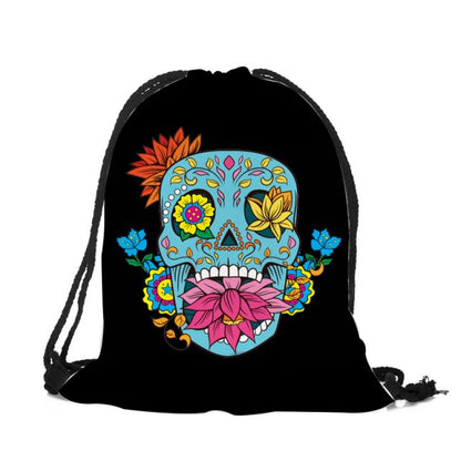 Punk Women Drawstring Bags Backpack Halloween