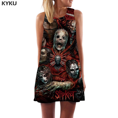 Skull Dress Women Band Party Music Metal Beach