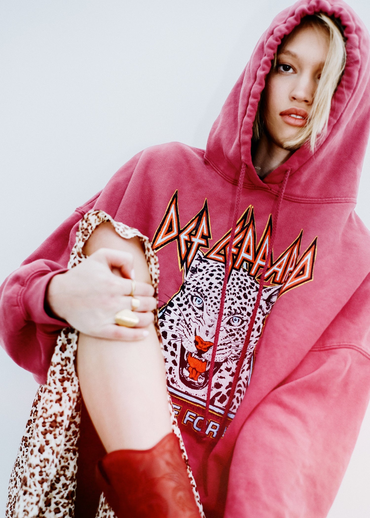 Def Leppard Too Late For Love Womens Oversized Hoodie Sweatshirt Purple by Daydreamer LA