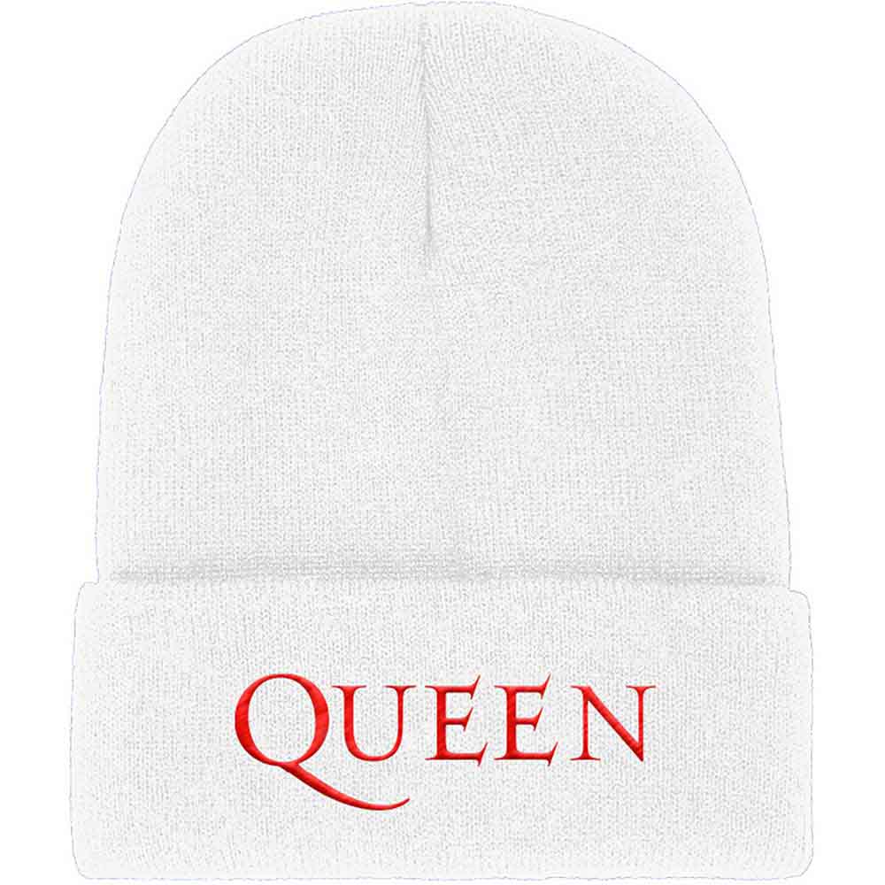 Queen Logo Beanie Hat White