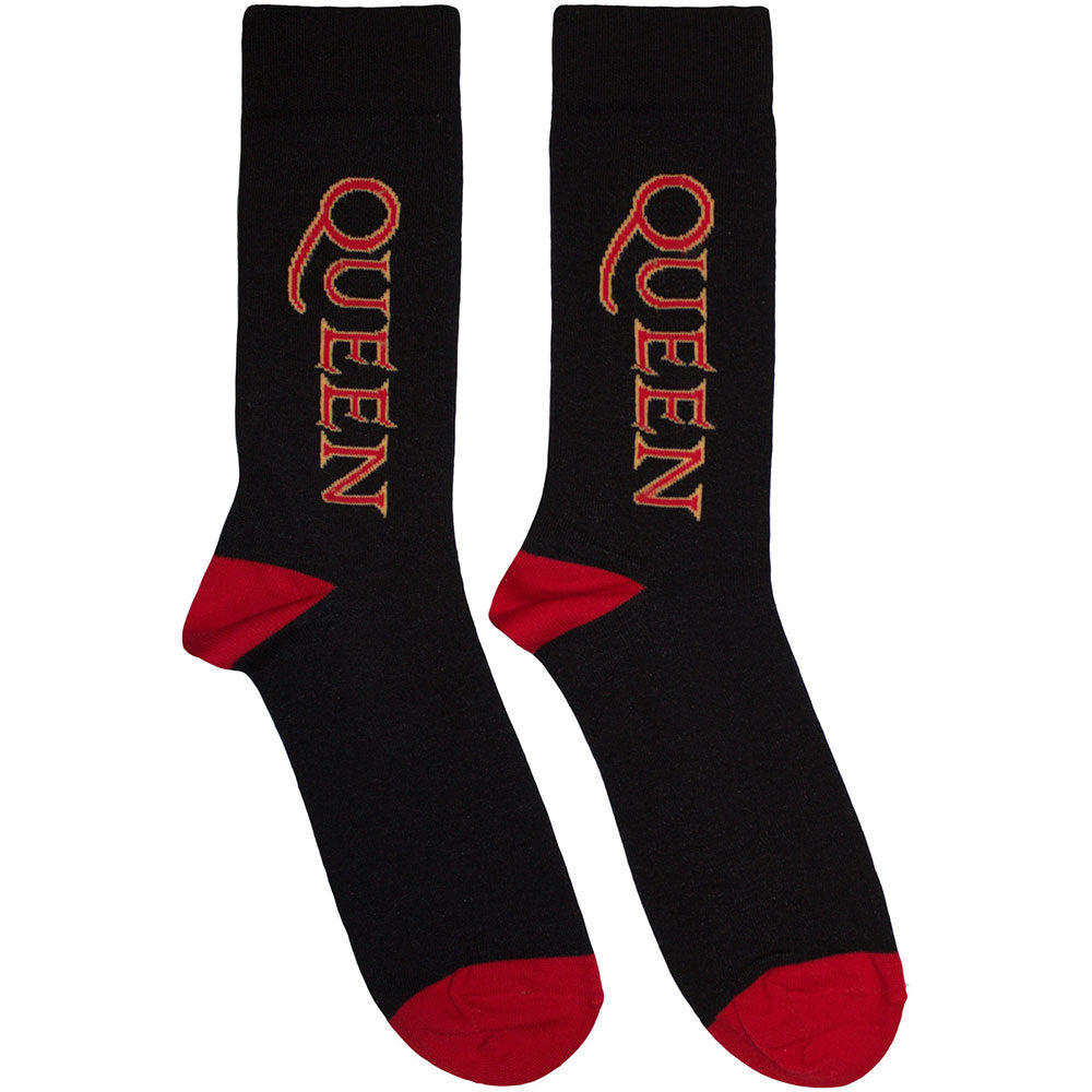Queen Red Logo Vertical Socks Black
