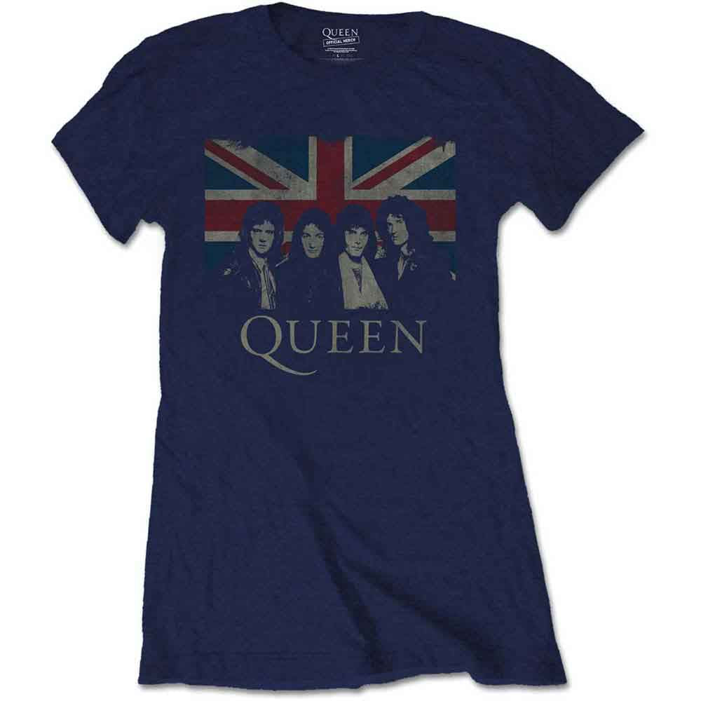 Queen Vintage Union Jack Womens T Shirt