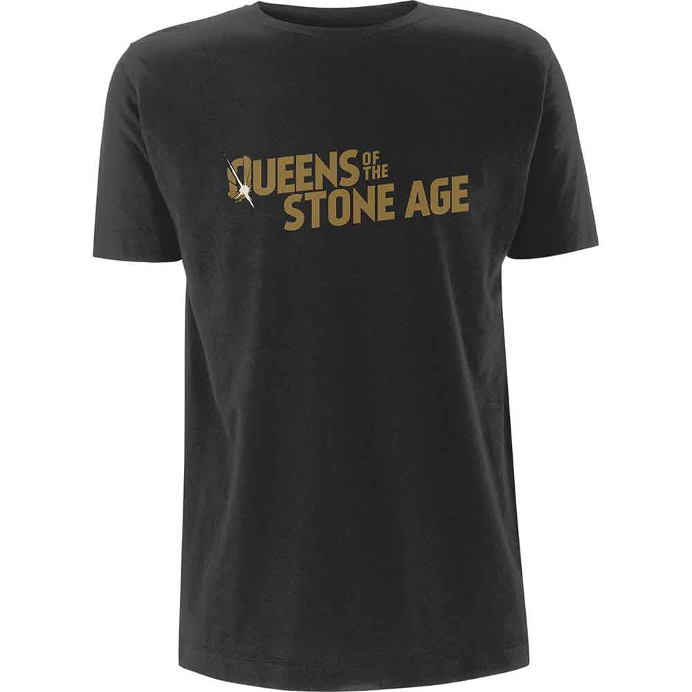Queens Of The Stone Age Metallic Text Logo Mens T Shirt