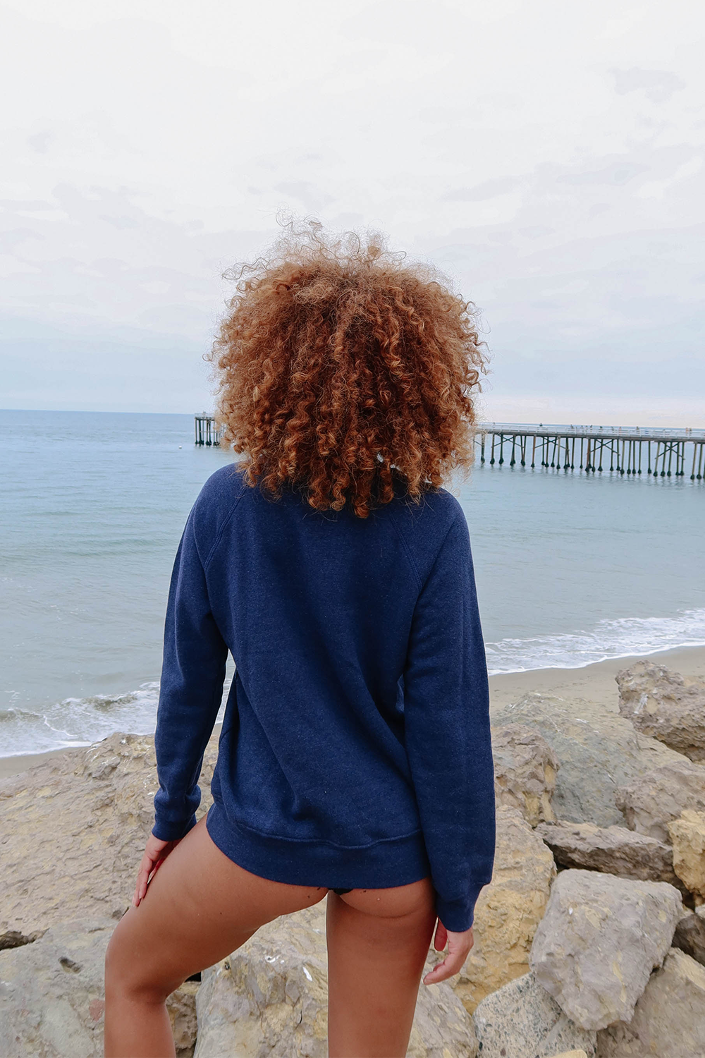 Rambo Fleece Womens Crewneck Sweatshirt Navy Blue