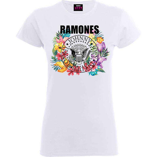 Ramones Circle Flowers Womens T Shirt