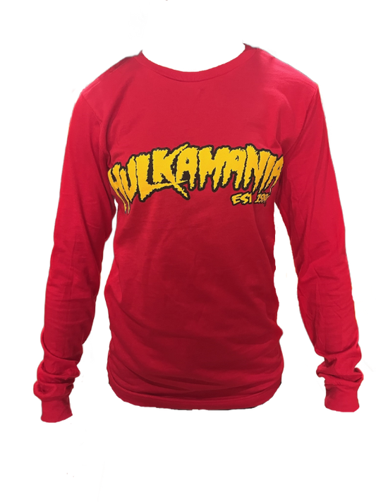 Hulk Hogan Hulkamania Mens Long Sleeve T Shirt Red