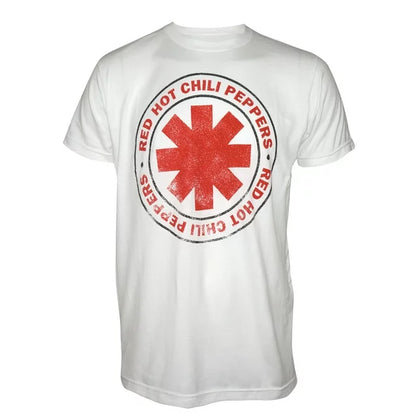 RHCP Red Hot Chili Peppers Asterisk Distressed Black Logo Officially Licensed Mens T Shirt
