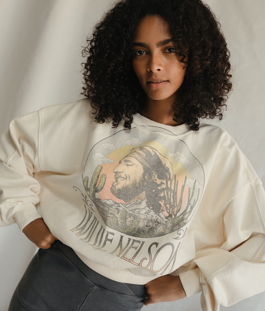Willie Nelson Riders In The Sky Womens Crewneck Sweatshirt