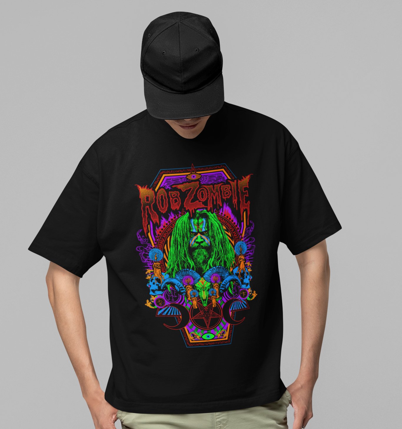Rob Zombie - Pyschedelic Jumbo Print T Shirt