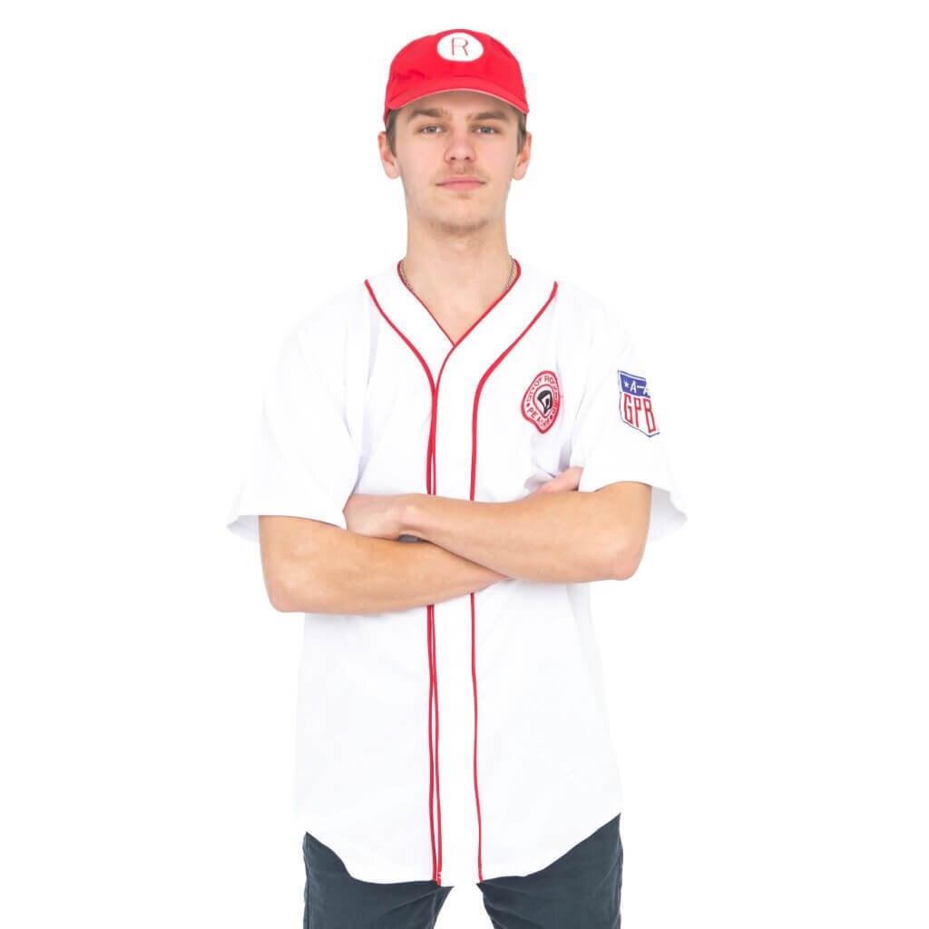 Rockford Peaches AAGPBL Baseball Mens Costume Jersey & Hat