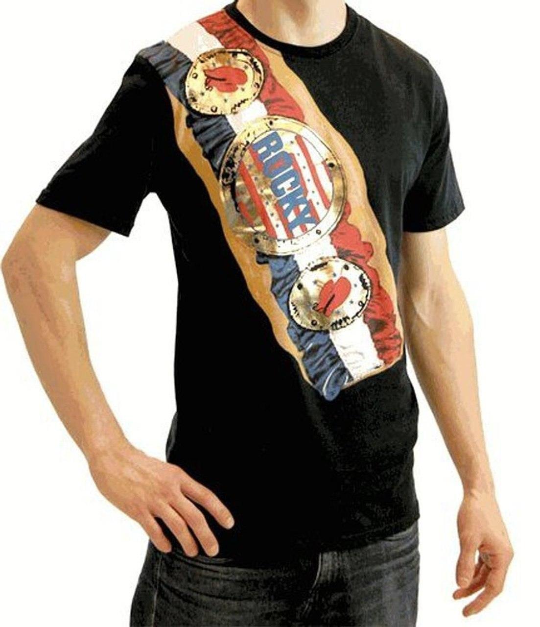 Rocky Balboa Championship Belt on Shoulder T Shirt