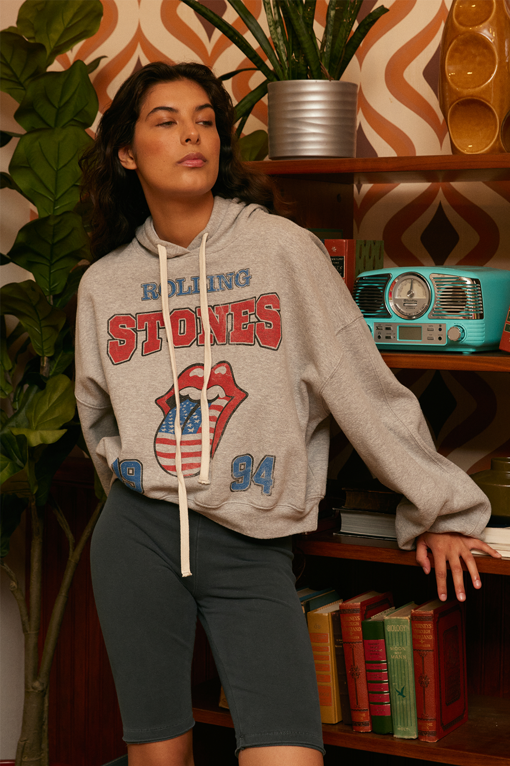 Rolling Stones USA 1994 Womens Sweatshirt Hoodie Heather Grey