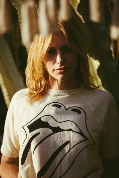 Rolling Stones Ivory Raglan Tee Womens T Shirt Ivory