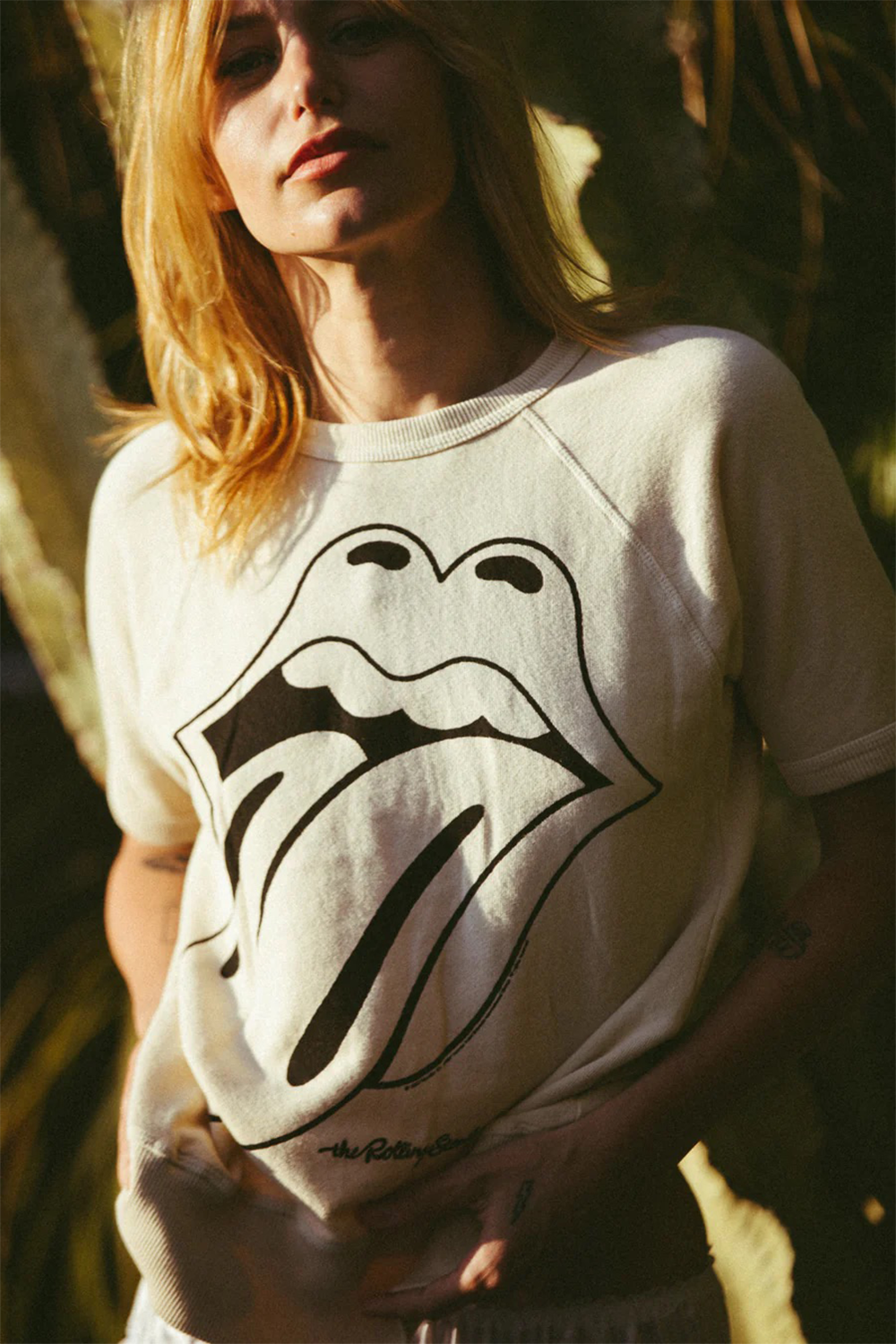Rolling Stones Ivory Raglan Tee Womens T Shirt Ivory