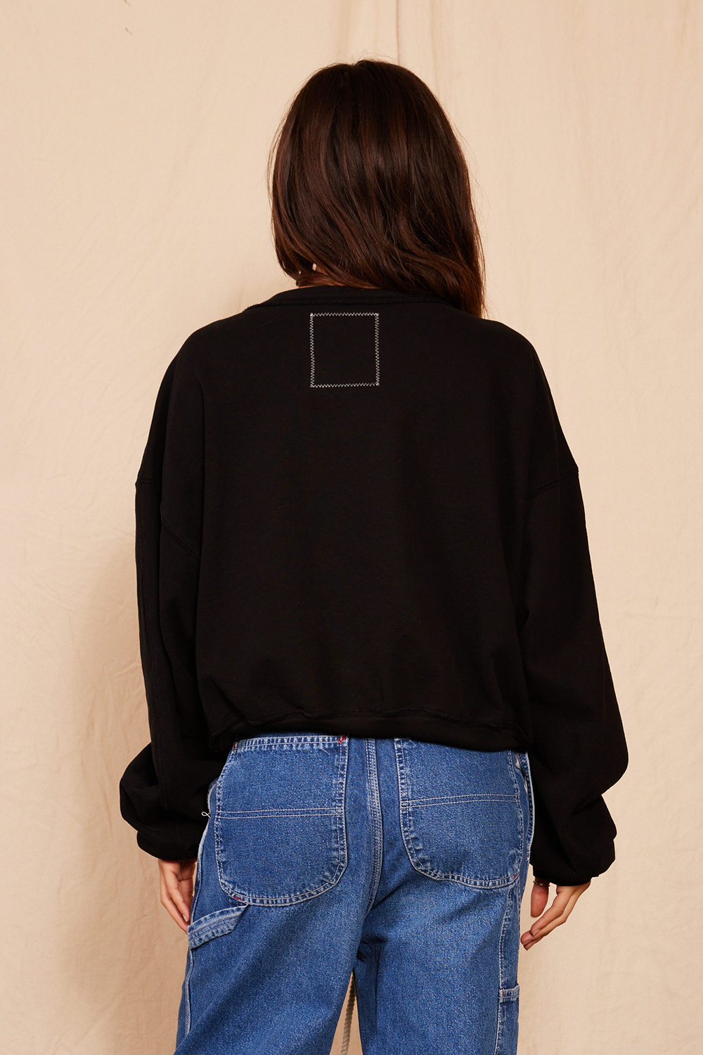 Rolling Stones London Raglan Womens Crewneck Sweatshirt Black