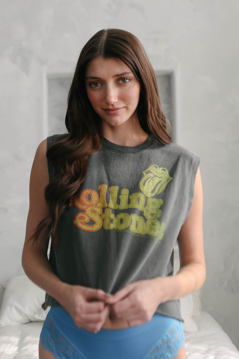 Rolling Stones Hot Stuff Womens Tank Top Shirt Vintage Black