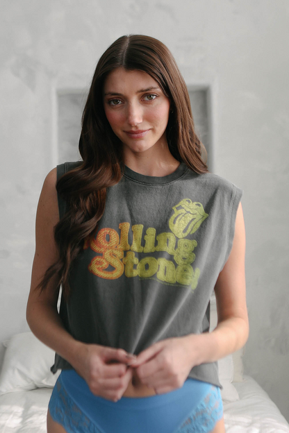 Rolling Stones Hot Stuff Womens Tank Top Shirt Vintage Black