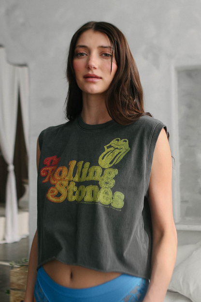 Rolling Stones Hot Stuff Womens Tank Top Shirt Vintage Black