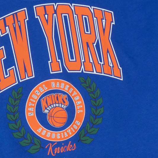 New York Knicks - Mitchell and Ness Womens Logo Lightweight Crew Sweater Blue