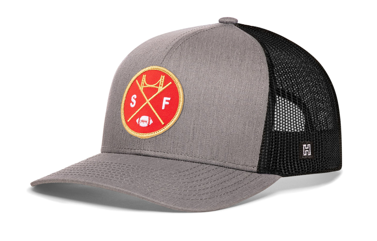 San Francisco Trucker Haka Hat Black SF X Football Snapback