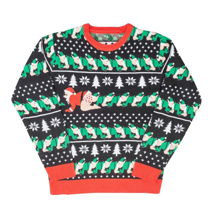 Santa Claus and Elfs Santapead Elves Ugly Christmas Sweater