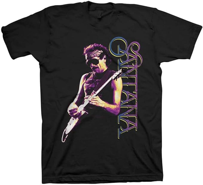 Santana Jammin on Guitar Mens T Shirt Black