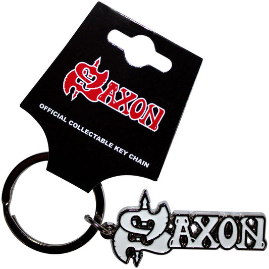 Saxon White Logo Keychain