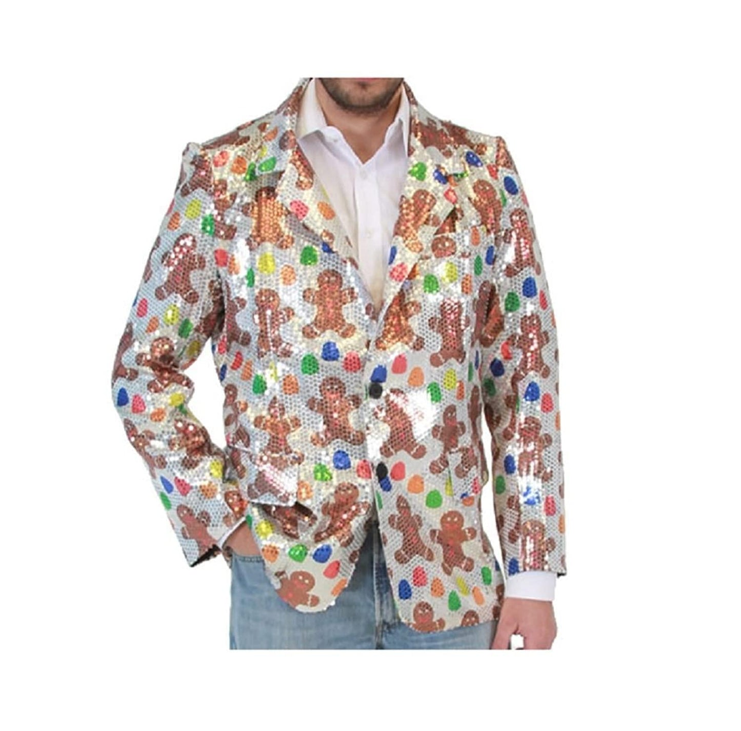Sequin Gingerbread Man Blazer Jacket