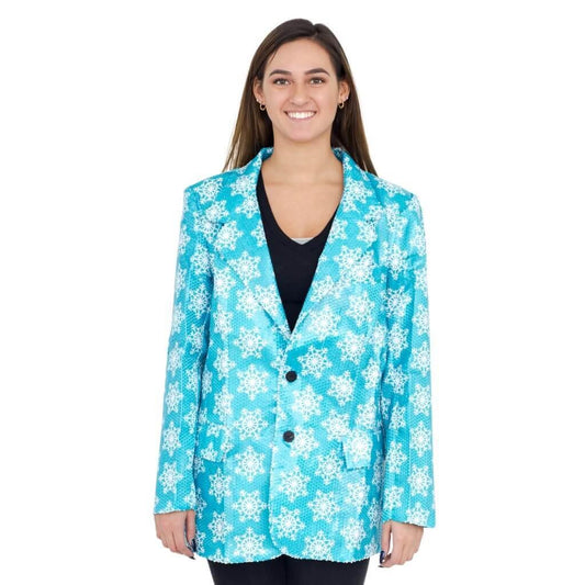 Sequin Snowflakes Blazer Jacket