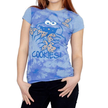 Sesame Street Cookie Monster Nom Nom Cookies Tie-Dye T Shirt