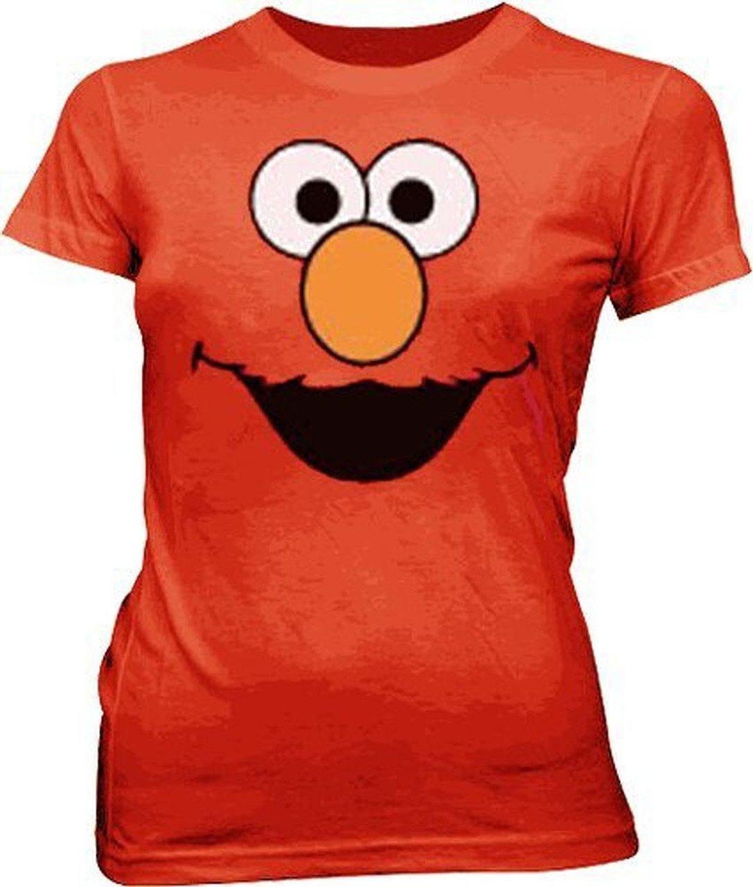 Sesame Street Elmo Face Juniors T Shirt