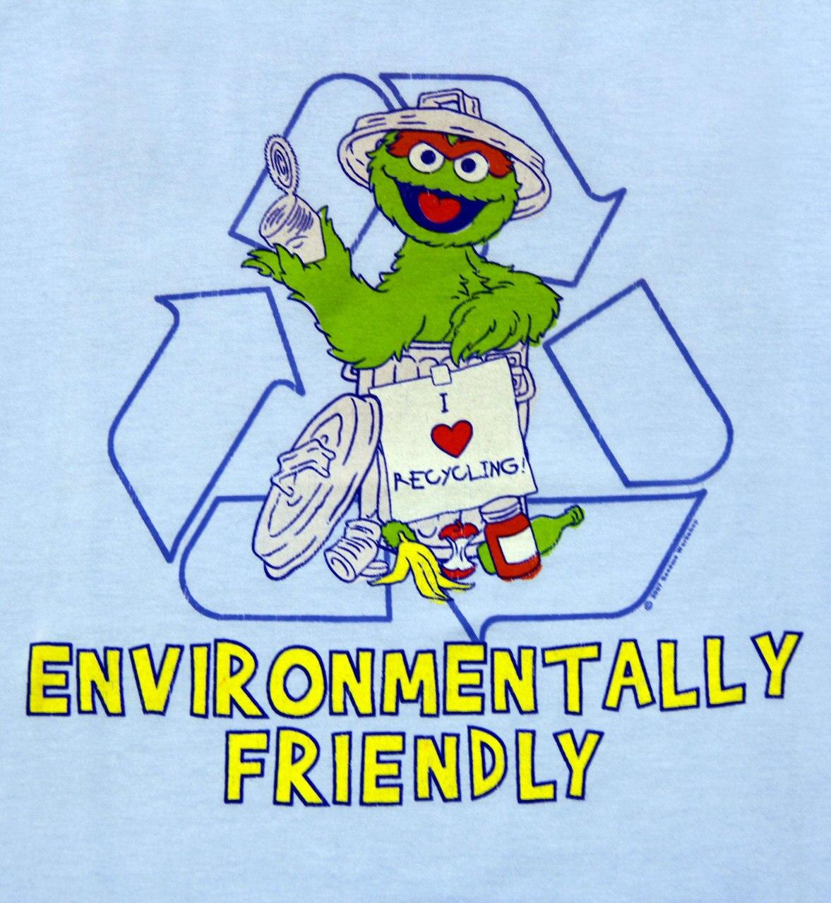 Sesame Street Oscar the Grouch "Environmentally Friendly" T Shirt