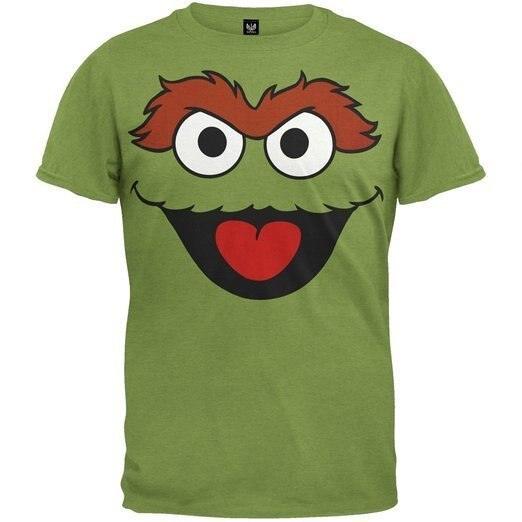 Sesame Street Oscar the Grouch Face T Shirt
