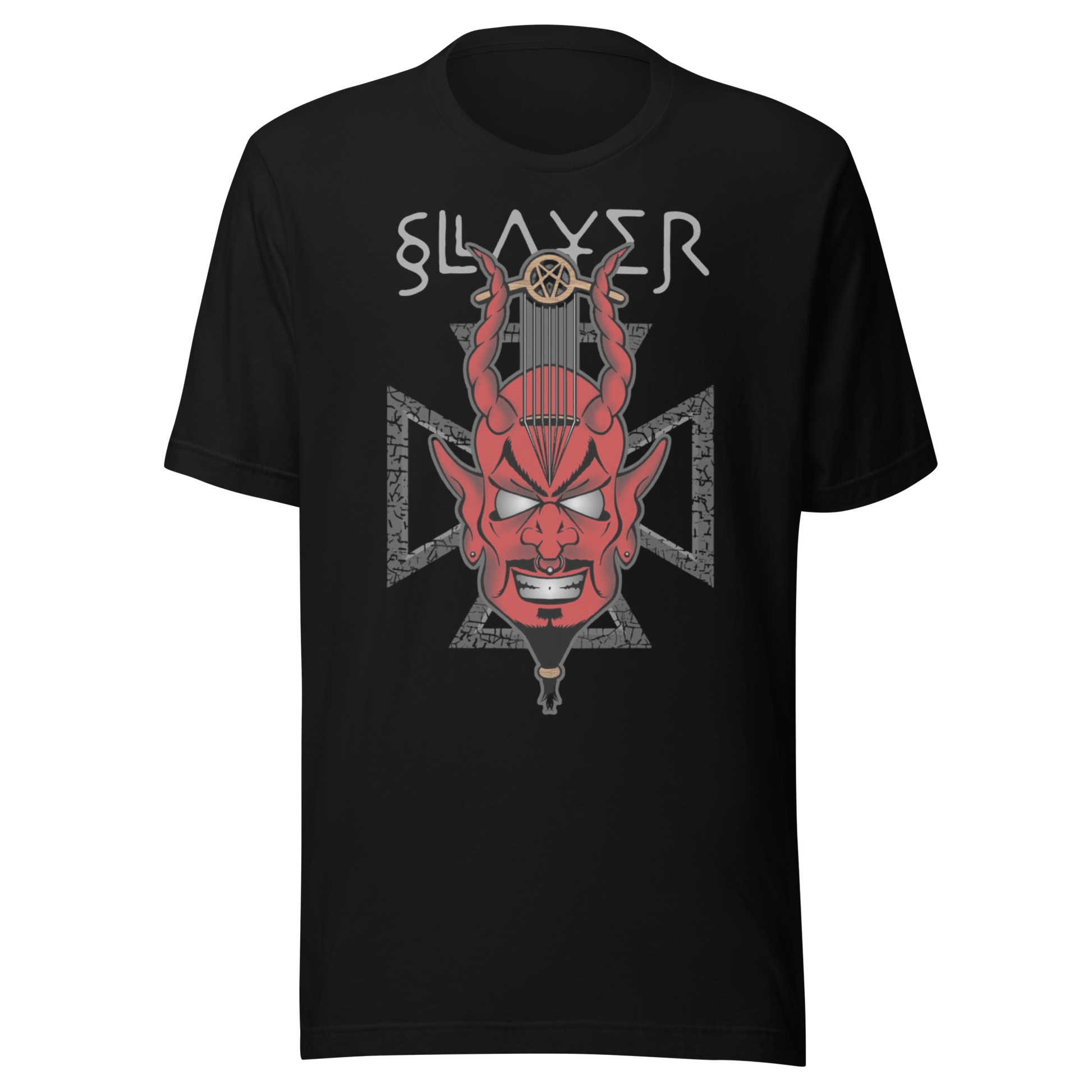 Slayer - Devil's Horns Vintage Jumbo Print T Shirt