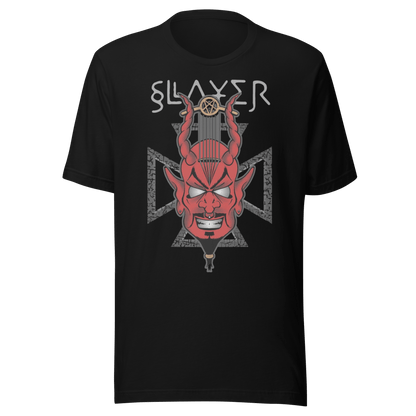 Slayer - Devil's Horns Vintage Jumbo Print T Shirt