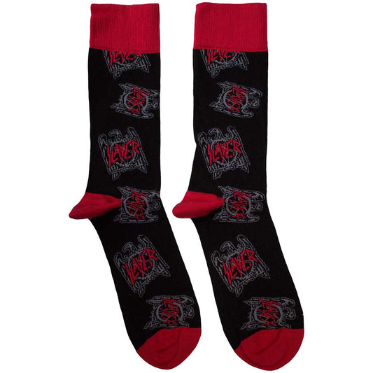 SLAYER Eagle Crest Pattern Socks Black