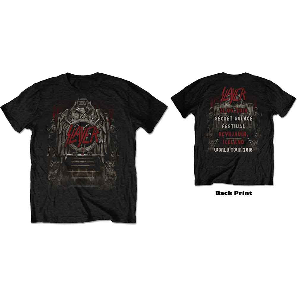 SLAYER Eagle Grave 21/06/18 Iceland Event Mens T Shirt