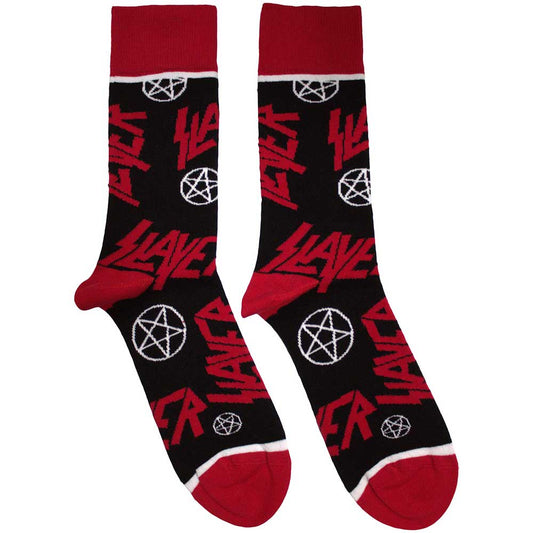 SLAYER Logos and Pentegrams Socks Black