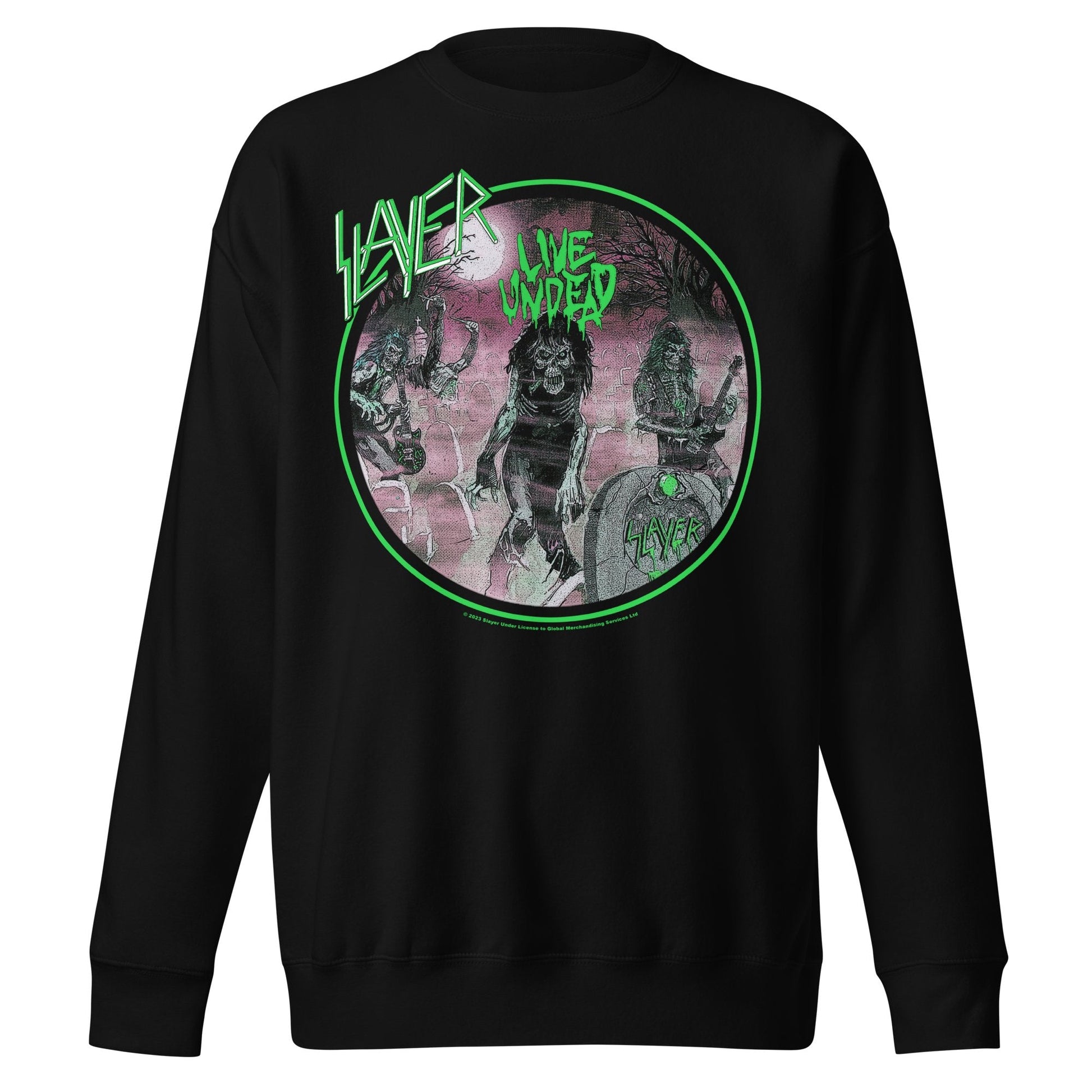 Slayer - Neon Green Undead Jumbo Print Sweatshirt
