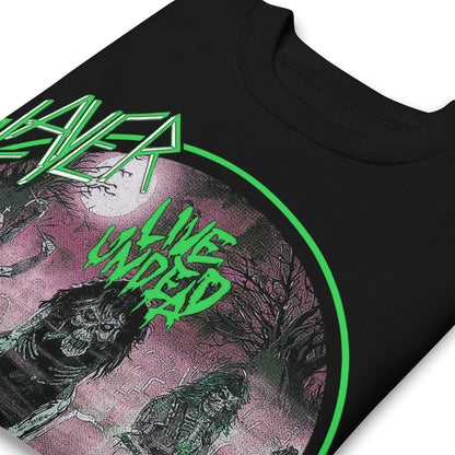 Slayer - Neon Green Undead Jumbo Print Crewneck Sweatshirt