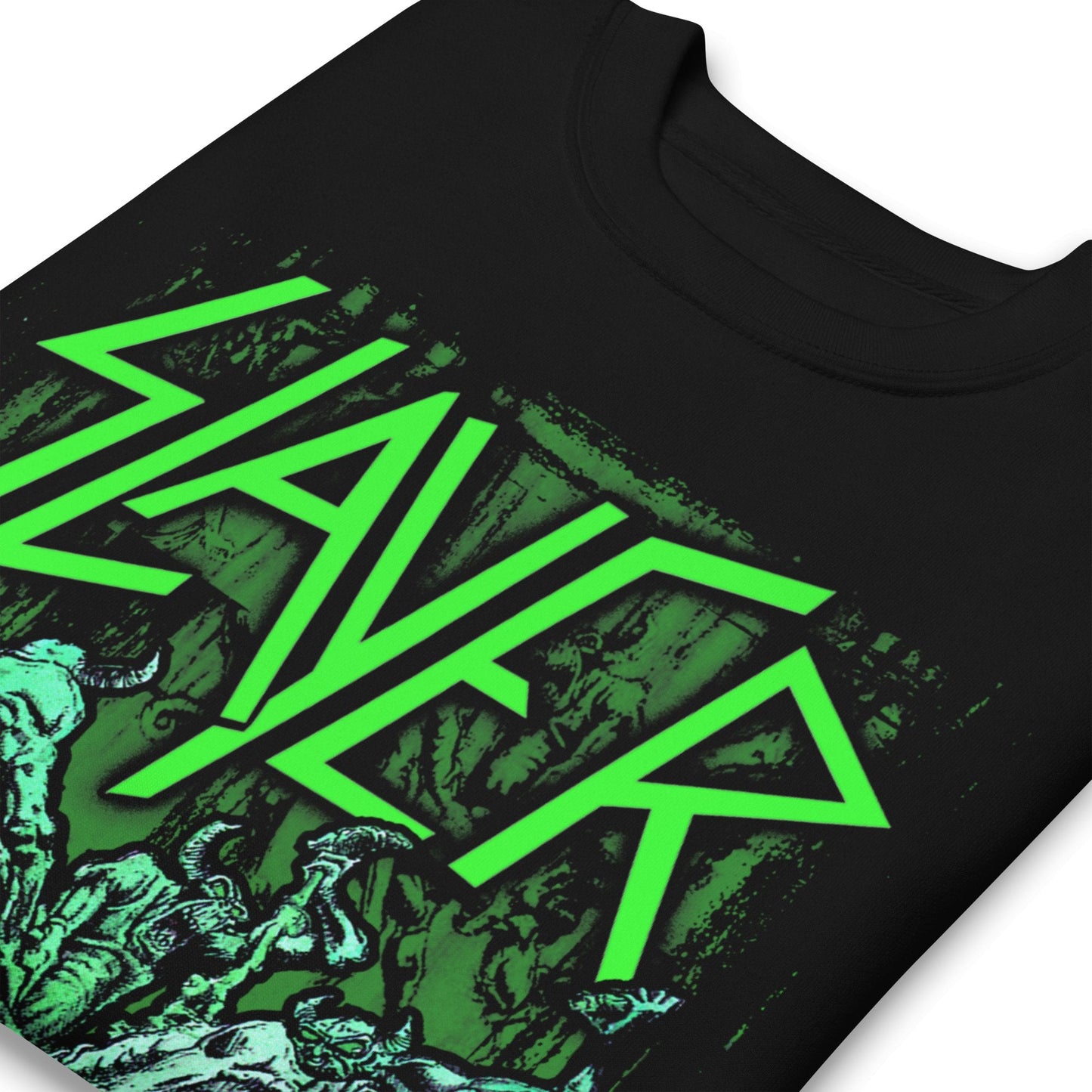 Slayer - Neon Hell Awaits Jumbo Print Crewneck Sweatshirt