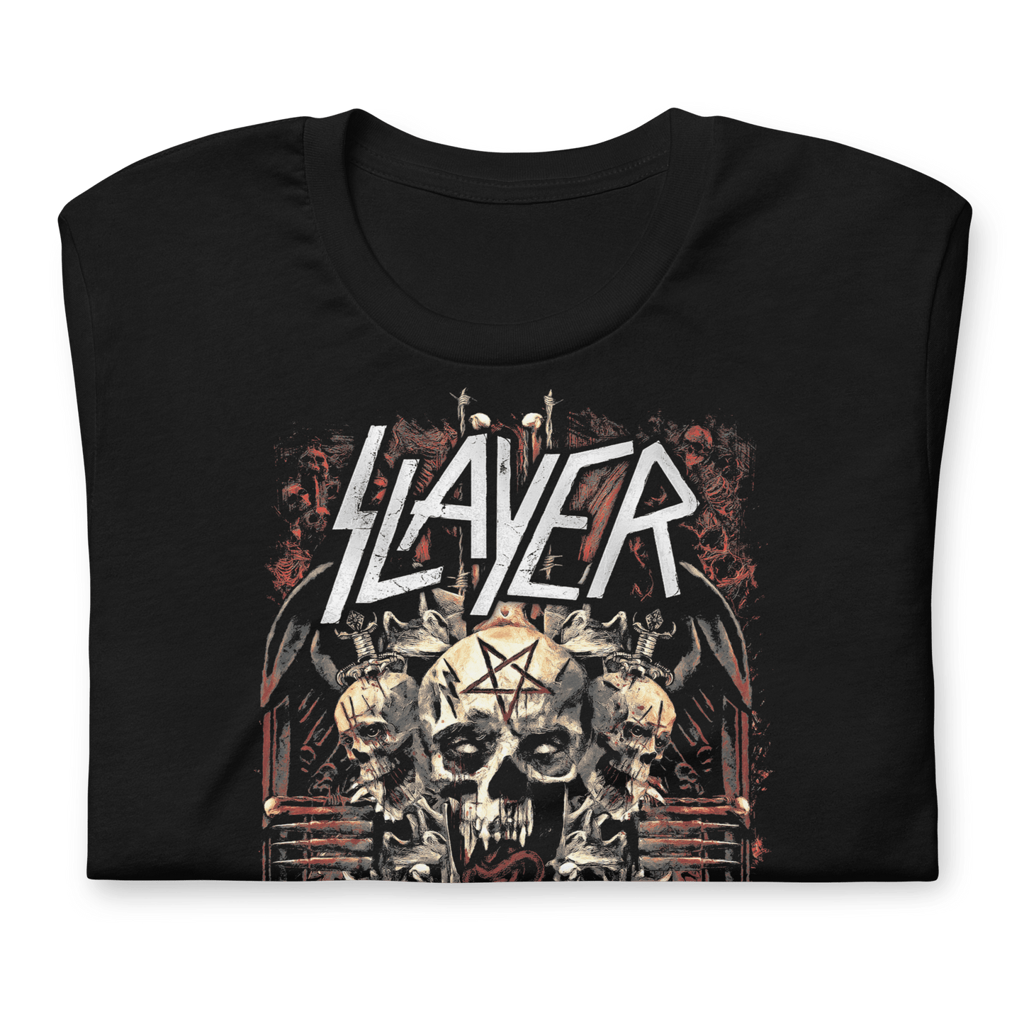 Slayer - Three Skulls Jumbo Print T Shirt