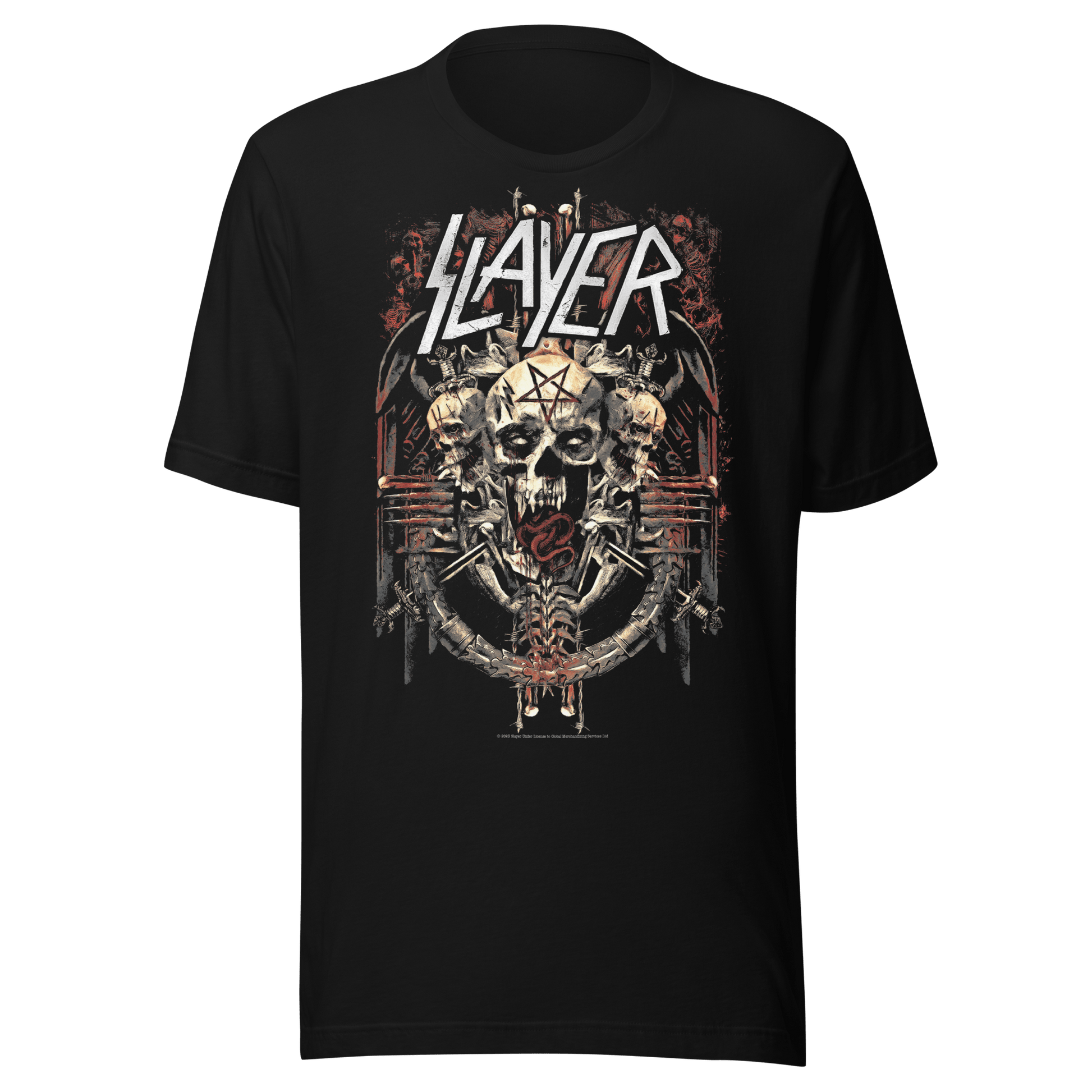 Slayer - Three Skulls Jumbo Print T Shirt