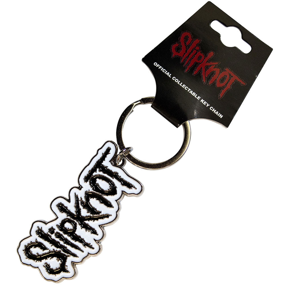 Slipknot Black Logo White Border Keychain