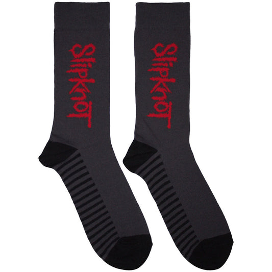 Slipknot Logo Vertical Socks Grey