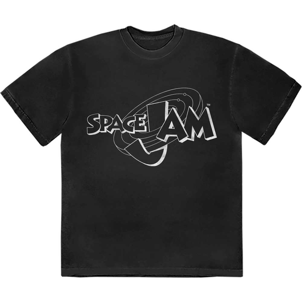 Space Jam Retro B&W Logo Mens T Shirt
