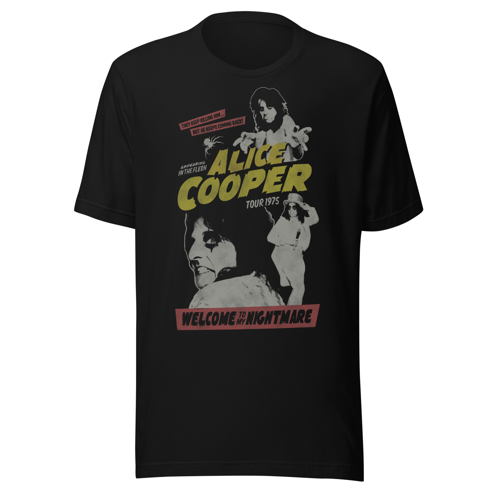 Alice Cooper 1975 Tour Vintage Mens T Shirt