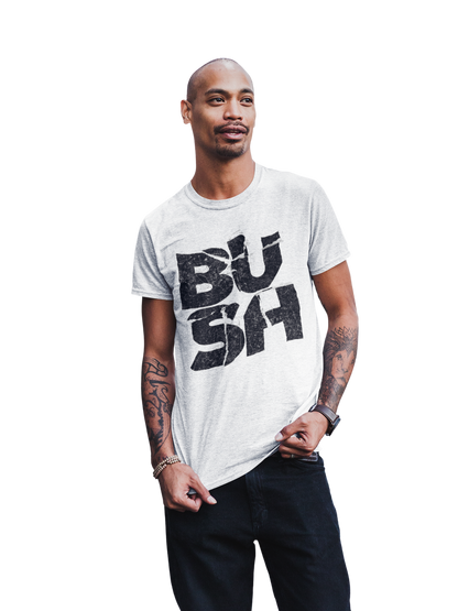 Bush Stacked Logo Jumbo Print Mens T Shirt